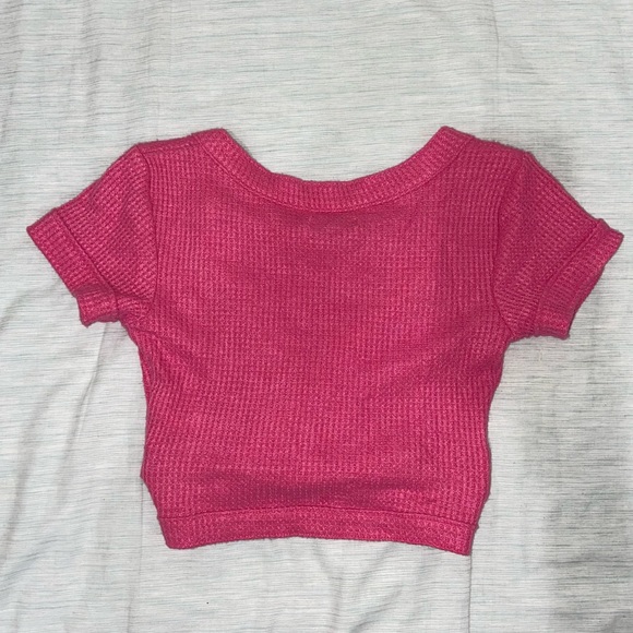 Urban Outfitters Pink Crossed Crop Top - xs small - Picture 3 of 4